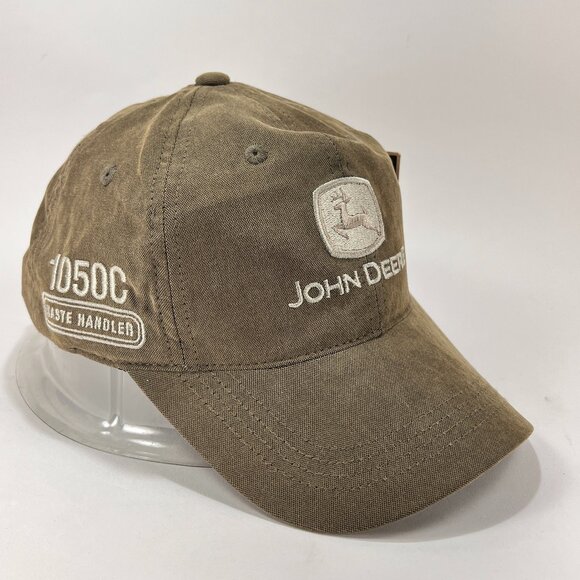 John Deere Strap Back Cap Hat Olive Green Baseball Outdoor Equipment Logo Mens - Picture 6 of 15